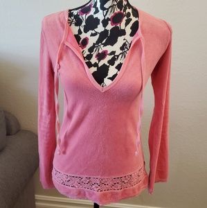 Juicy Couture Pink Terry Crochet Tunic P